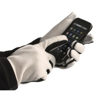 Grandoe Aphrodite Fleece Gloves - Touch-Screen Compatible (For Women) in Cream/Black