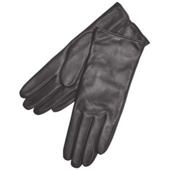 Grandoe Classique Leather Gloves - Cashmere Lining (For Women) in Black