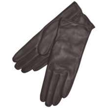 Grandoe Classique Leather Gloves - Cashmere Lining (For Women) in Chocolate Brown - Closeouts