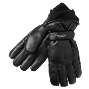 Grandoe Down Gloves - Leather, Insulated (For Women)  in Black