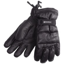 Grandoe Leather Arctic Down Gloves - Waterproof (For Men) in Black - Closeouts