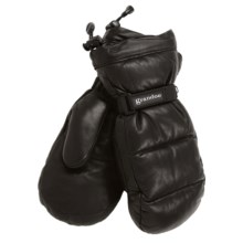 Grandoe Leather Arctic Down Mittens - Waterproof, Insulated (For Women) in Black - Closeouts