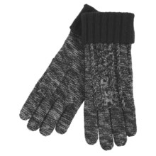 Grandoe Leto Sensor Touch Gloves - Wool Blend, Solid Cuff (For Women) in Black - Closeouts