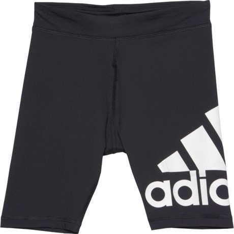Adidas Graphic Badge of Sport Bike Shorts (For Big Girls) - BLACK/WHITE (L )