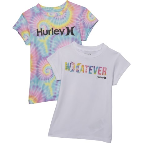 Hurley Graphic Logo T-Shirt - 2-Pack, Short Sleeve (For Little Girls) - WHITE (5 )