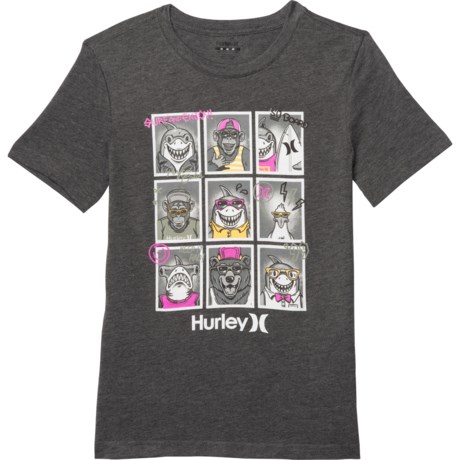 Hurley Graphic T-Shirt - Short Sleeve (For Big Boys) - CHARCOAL HEATHER (S )