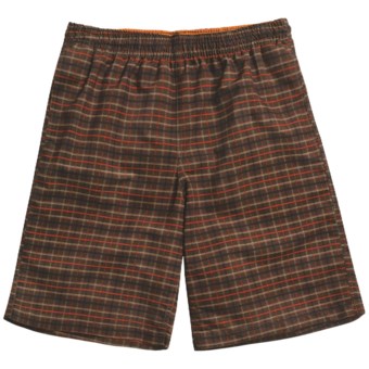 Grayson Plaid Swim Trunks (For Men) in Brown