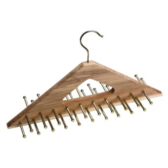 Great American Hanger Co. Cedar Tie Hanger - 40 Brass Pegs in Cedar