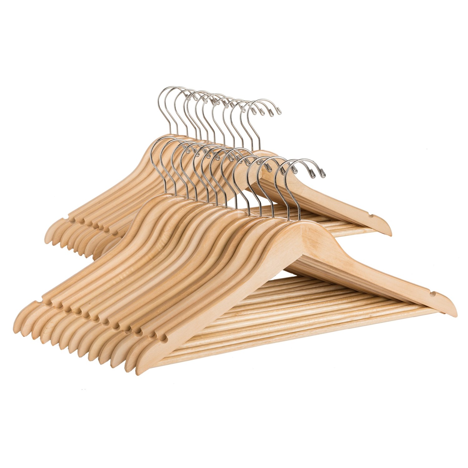 Great American Hanger Co. Flat Body Wooden Hangers 25Pack Save 60