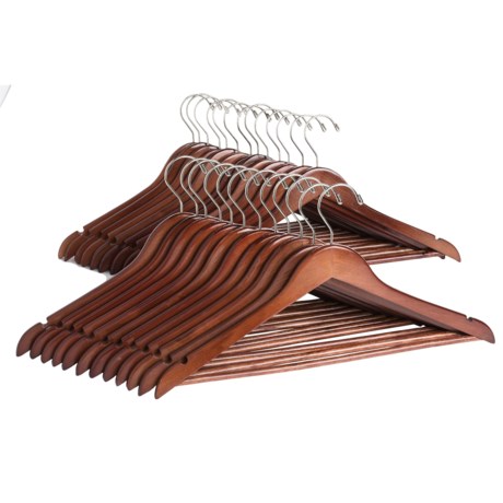 Great American Hanger Co. Flat Body Wooden Hangers - 25-Pack
