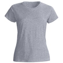 Greeting From Cotton Jersey T-Shirt - Short Sleeve (For Women) in Heather Grey - Closeouts