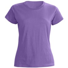 Greeting From Cotton Jersey T-Shirt - Short Sleeve (For Women) in Purple - Closeouts