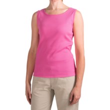 Greeting From Rib Tank Top (For Women) in Berry - Closeouts