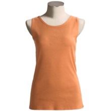 Greeting From Rib Tank Top (For Women) in Tangerine - Closeouts