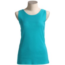 Greeting From Rib Tank Top (For Women) in Turquoise - Closeouts