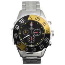GV2 by Gevril Parachute Chronograph Watch - Stainless Steel Bracelet in Black/Yellow/Stainless Steel - Closeouts