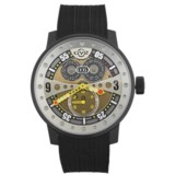 GV2 by Gevril Powerball Big Date Sport Watch - PVD Coated, Rubber Strap