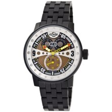 GV2 by Gevril Powerball Big Date Watch - Black Steel in Gold/Black - Closeouts