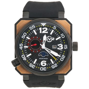 GV2 by Gevril XO Submarine PVD Watch - Rose Gold, Rubber Strap in Black/Rose Gold/Black