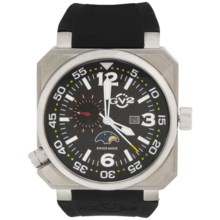 GV2 by Gevril XO Submarine Watch - Rubber Strap in Black/Silver/Black - Closeouts