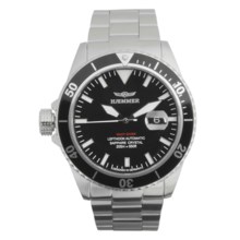 Haemmer Navy Diver Automatic Watch - Stainless Steel Bracelet in Black/Stainless Steel - Closeouts