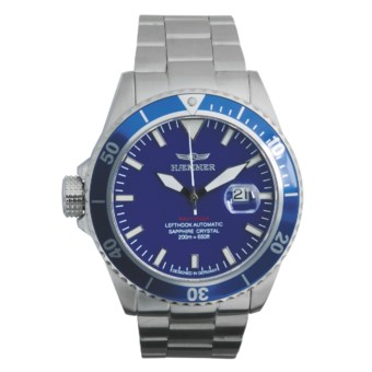 Haemmer Navy Diver Automatic Watch - Stainless Steel Bracelet in Blue/Stainless Steel