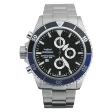 Haemmer Navy Diver Chronograph Watch in Black/Blue/Stainless Steel - Closeouts