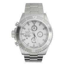 Haemmer Navy Diver Chronograph Watch in White/Black/Stainless Steel - Closeouts