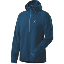 Haglofs Krait Hooded Jacket - Zip Neck, Soft Shell (For Men) in Strato Blue - Closeouts