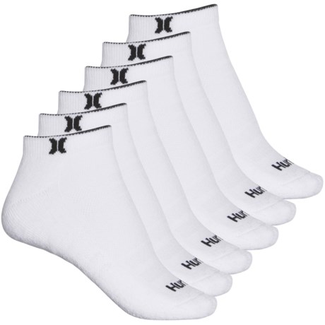 Hurley Half-Cushion Logo Low-Cut Sport Socks - 6-Pack, Ankle (For Women) - WHITE/BLACK (M )