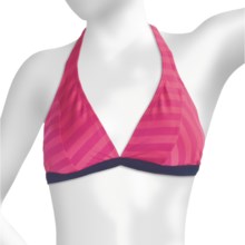 Halter Bikini Swimsuit Top (For Women) in Pink Stripe - 2nds