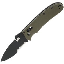 H&K by Benchmade 14200 Folding Pocket Knife - ComboEdge, AXIS Lock in Green - Closeouts