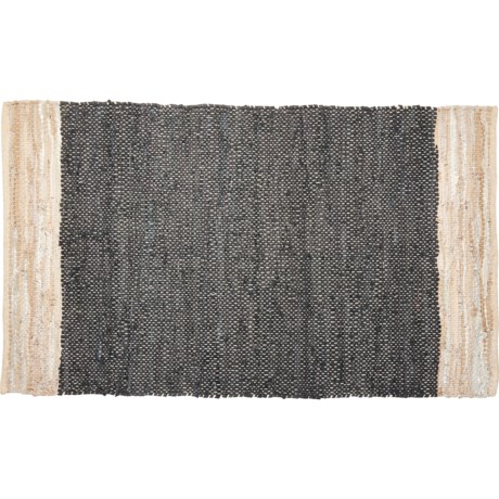 Urban86 Handmade Scatter Rug - Leather, 36x60?, Black - BLACK ( )