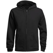 Hanes 8 oz. Fleece Hoodie Sweatshirt - Full Zip (For Men and Women) in Black - 2nds