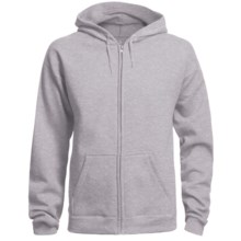 Hanes 8 oz. Fleece Hoodie Sweatshirt - Full Zip (For Men and Women) in Grey Heather - 2nds