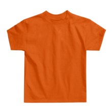 Hanes Authentic Open End T-Shirt - Cotton, Short Sleeve (For Youth) in Orange - 2nds