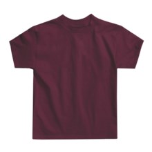 Hanes Authentic Open End T-Shirt - Cotton, Short Sleeve (For Youth) in Wine - 2nds