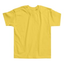 Hanes Authentic Open End T-Shirt - Cotton, Short Sleeve (For Youth) in Yellow - 2nds