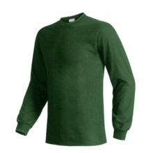 Hanes Beefy T-Shirt - Long Sleeve (For Men and Women) in Dark Green - 2nds
