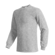 Hanes Beefy T-Shirt - Long Sleeve (For Men and Women) in Grey Heather - 2nds