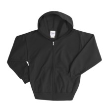 Hanes ComfortBlend® Hoodie Sweatshirt - Full-Zip (For Youth) in Black - 2nds