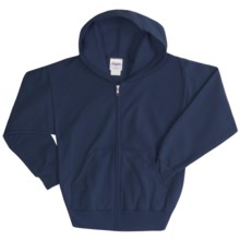 Hanes ComfortBlend® Hoodie Sweatshirt - Full-Zip (For Youth) in Dark Blue - 2nds