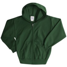 Hanes ComfortBlend® Hoodie Sweatshirt - Full-Zip (For Youth) in Dark Green - 2nds