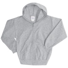 Hanes ComfortBlend® Hoodie Sweatshirt - Full-Zip (For Youth) in Grey Heather - 2nds