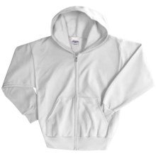 Hanes ComfortBlend® Hoodie Sweatshirt - Full-Zip (For Youth) in White - 2nds