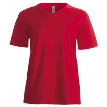 Hanes ComfortSoft T-Shirt - V-Neck, Short Sleeve (For Women) in Red - 2nds