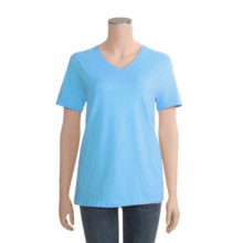 Hanes ComfortSoft T-Shirt - V-Neck, Short Sleeve (For Women) in Turquoise - 2nds