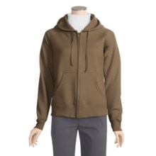Hanes Cotton Fleece Hoodie Sweatshirt - Zip, Raglan Sleeve - 7.5 oz (For Women) in Dark Brown - 2nds