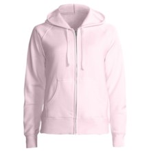 Hanes Cotton Fleece Hoodie Sweatshirt - Zip, Raglan Sleeve - 7.5 oz (For Women) in Pink - 2nds
