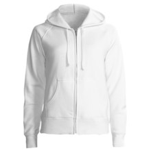 Hanes Cotton Fleece Hoodie Sweatshirt - Zip, Raglan Sleeve - 7.5 oz (For Women) in White - 2nds